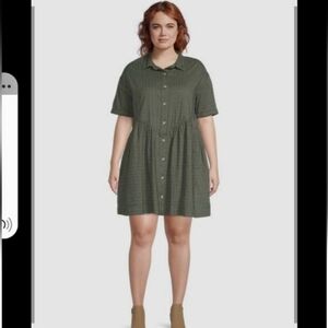 Terra & Sky Charcoal Button-Down Mini Dress